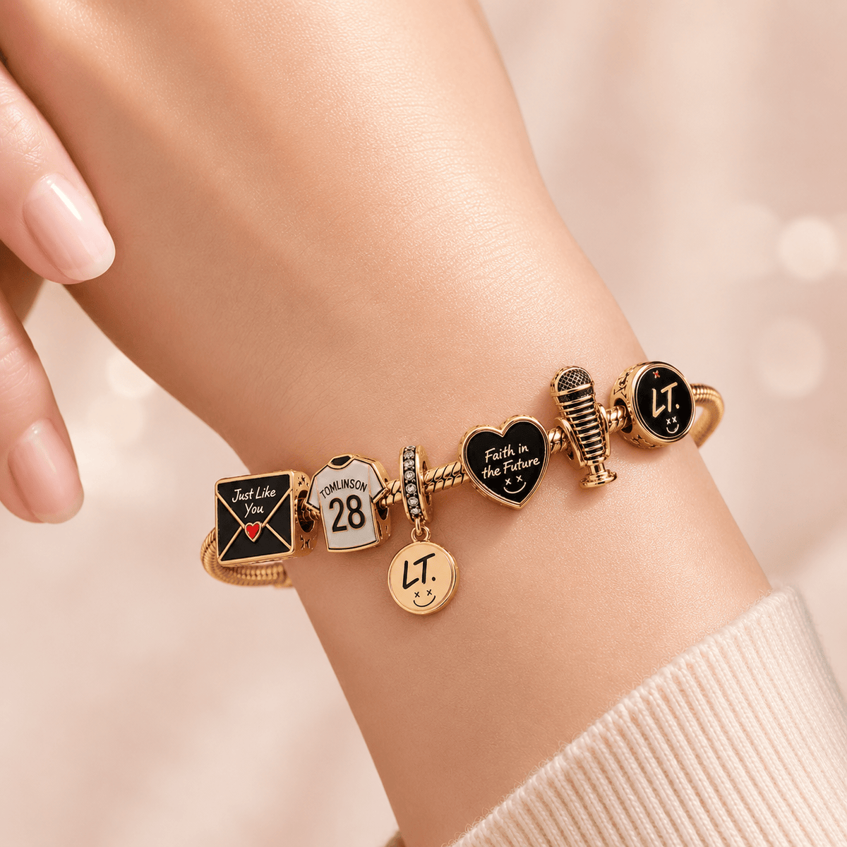LTLS Gold Charm Bracelet Set VTH