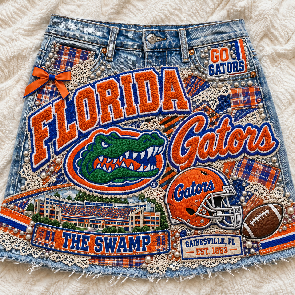 FGT Embellished Denim Skirt NTKO
