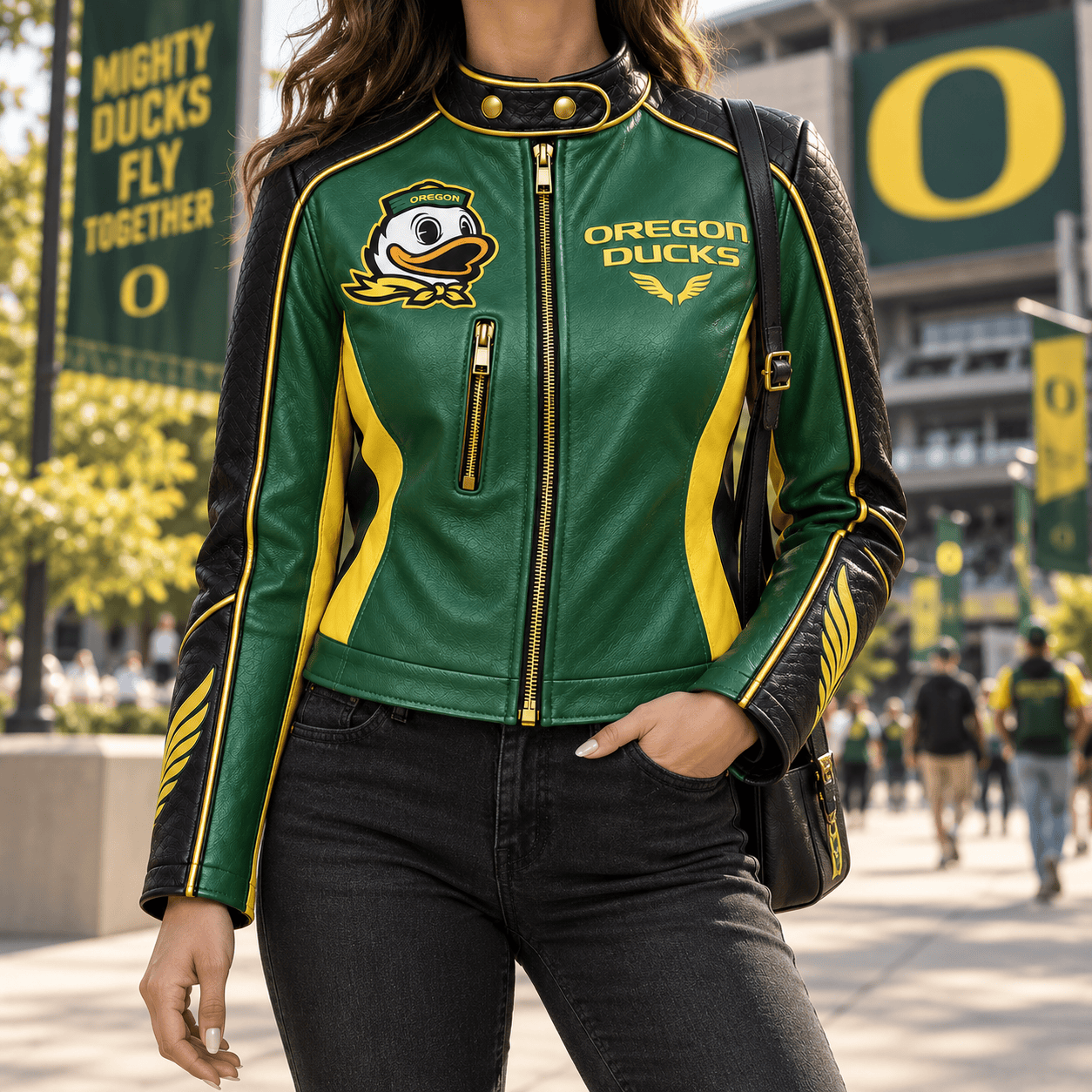 Premium ORD Cropped Leather Zipper Jacket PVNA