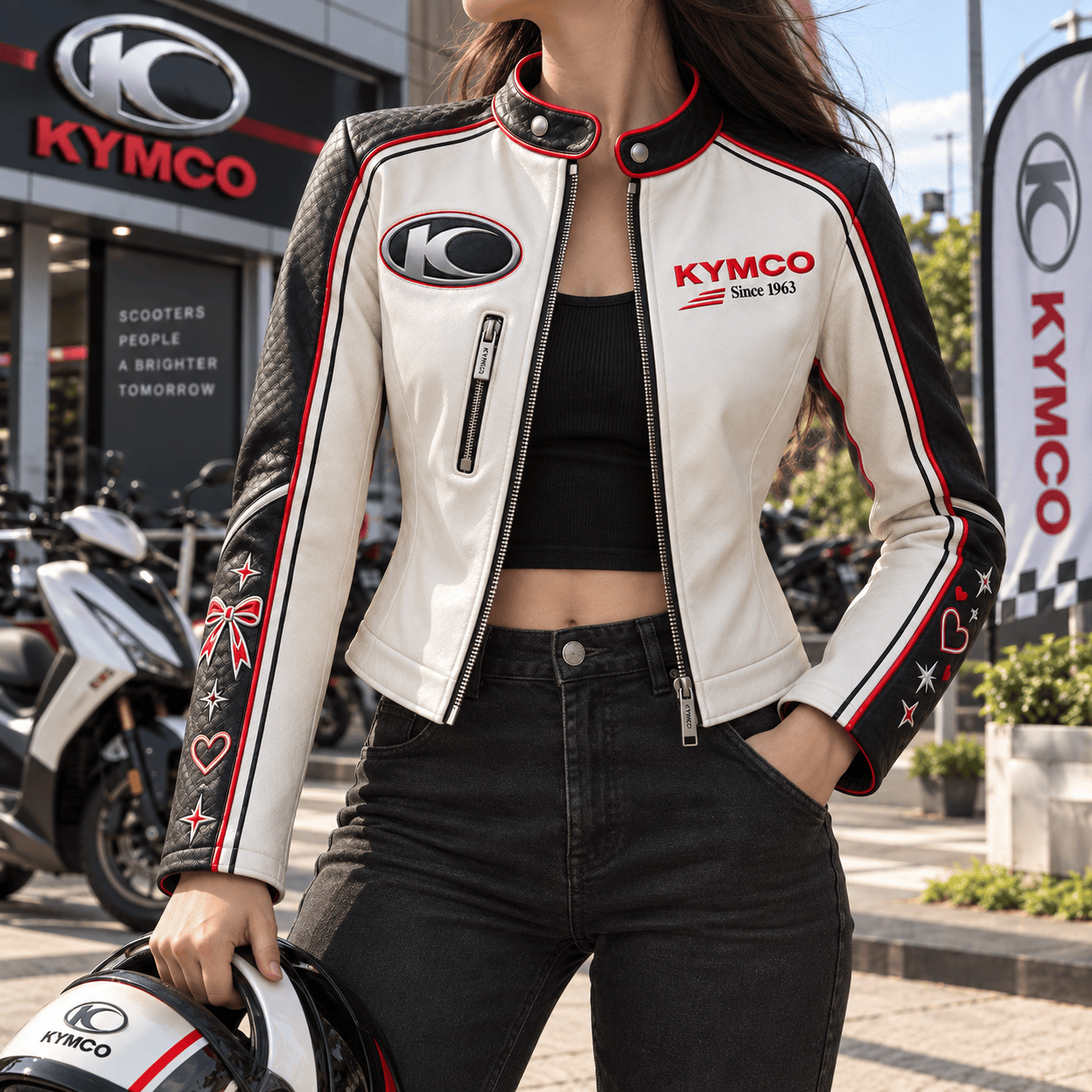 Premium KYC Cropped Leather Zipper Jacket PVNA