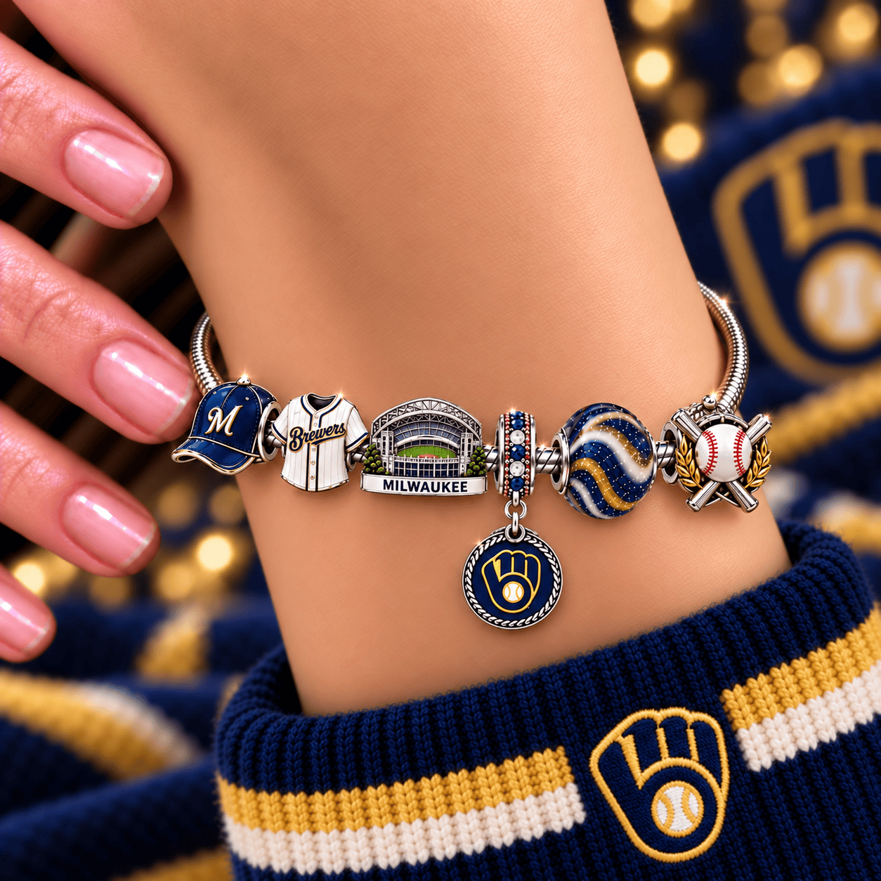 MLKB Silver Charm Bracelet Set NHVH