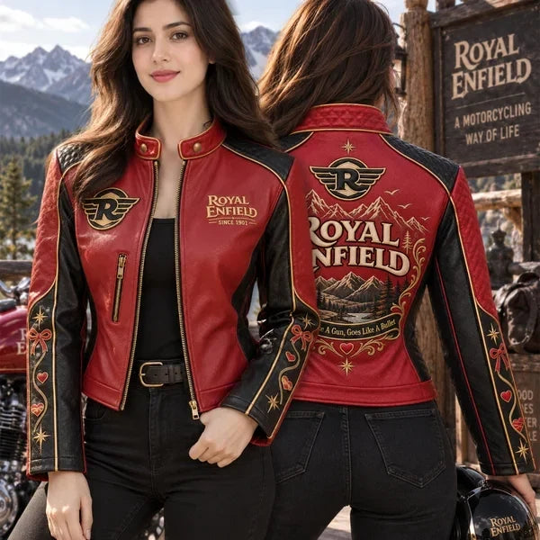 Premium RYEF Cropped Leather Zipper Jacket PVNA