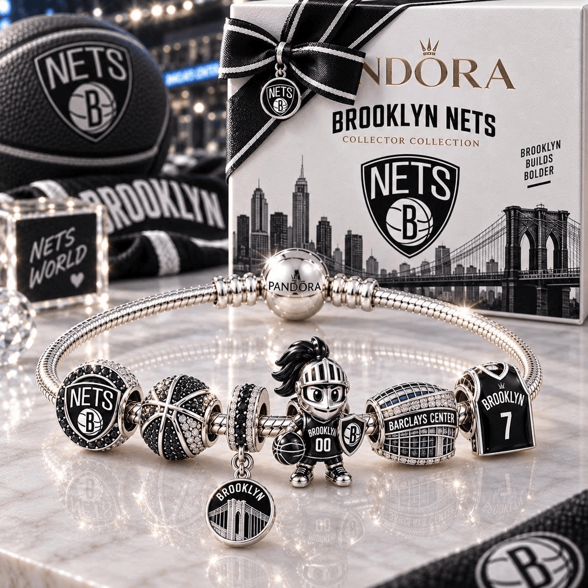 BLNS Silver Charm Bracelet Set VTH