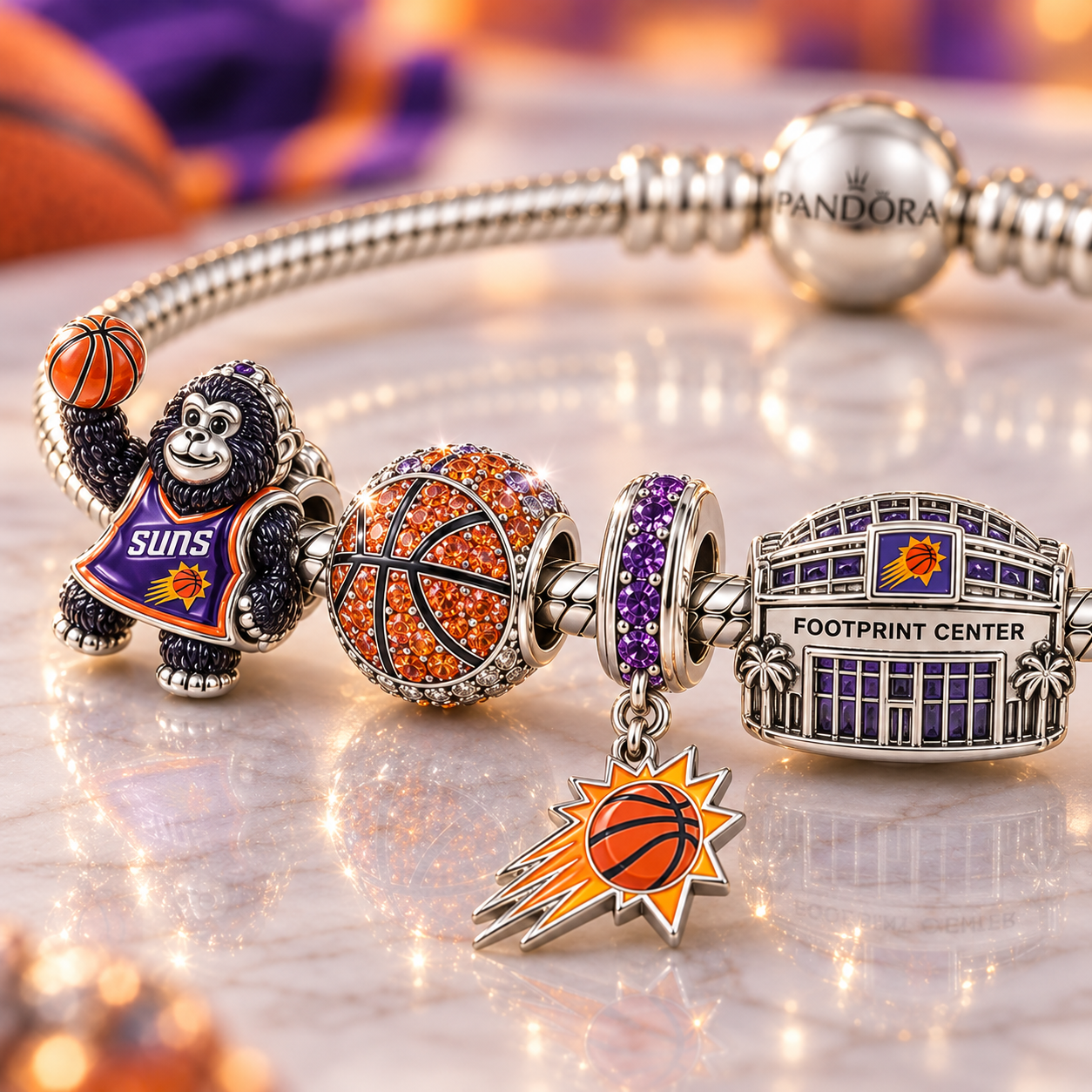 PNS Silver Charm Bracelet Set VTH