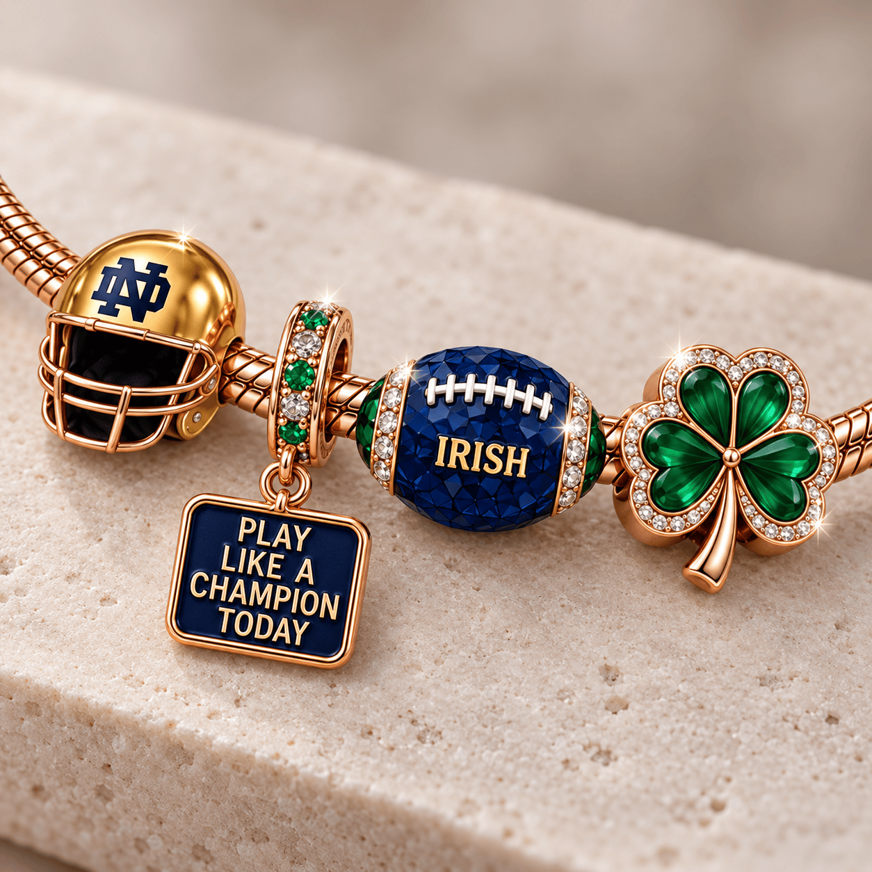 NODFI Rose Gold Charm Bracelet Set TMH