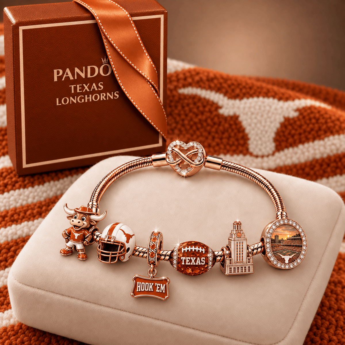 TLH Rose Gold Charm Bracelet Set TMH