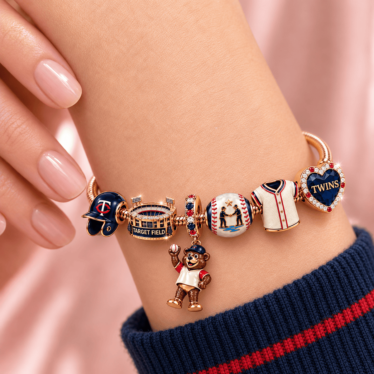 MNST Rose Gold Charm Bracelet Set TMH
