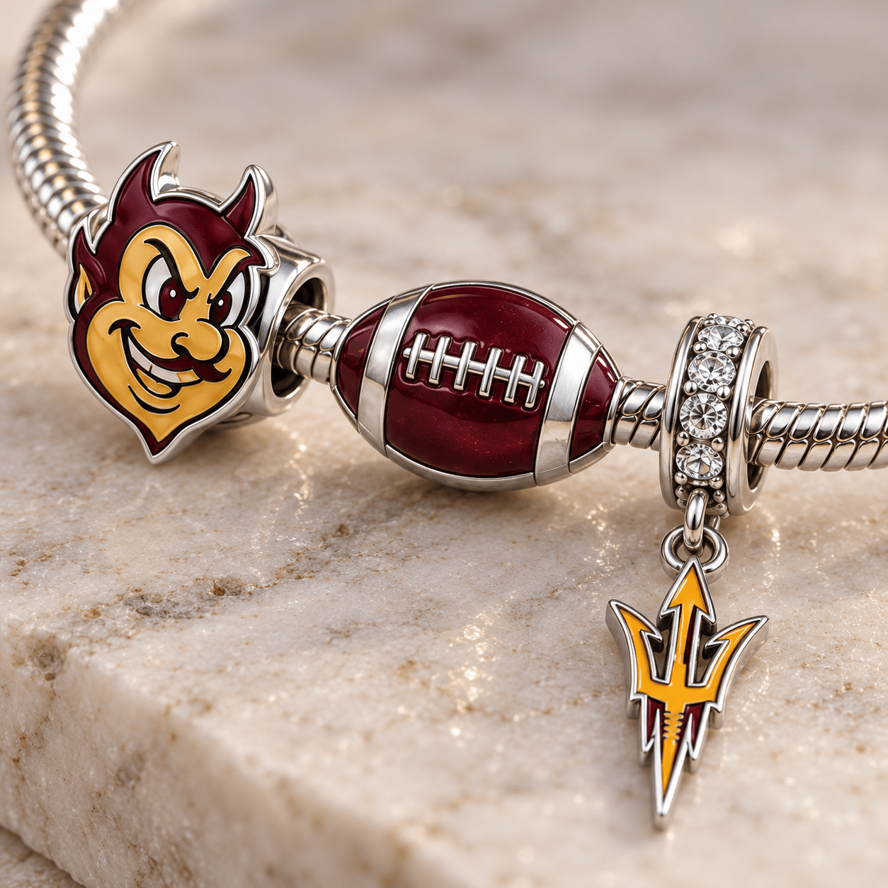 ASSD Silver Charm Bracelet Set PTKL