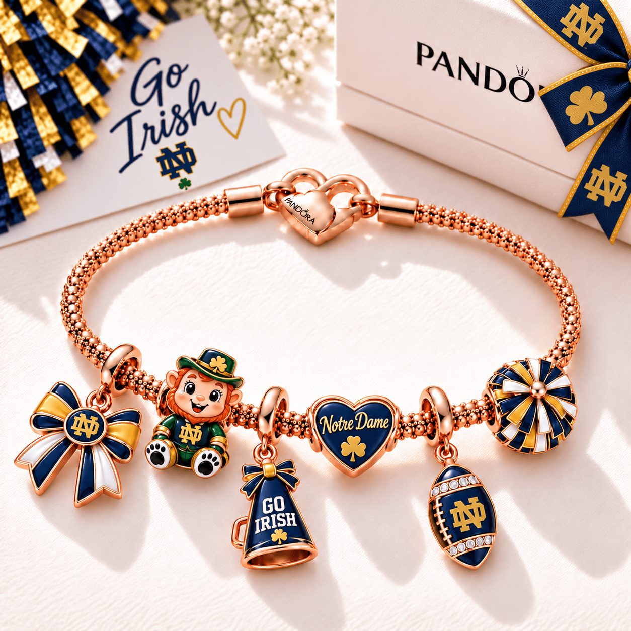 NDFI Rose Gold Charm Bracelet Set TTTT