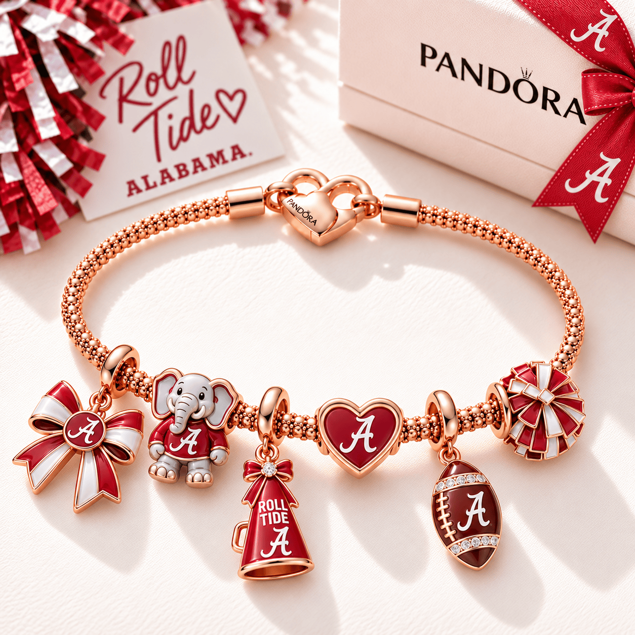 ACT Rose Gold Charm Bracelet Set TTTT