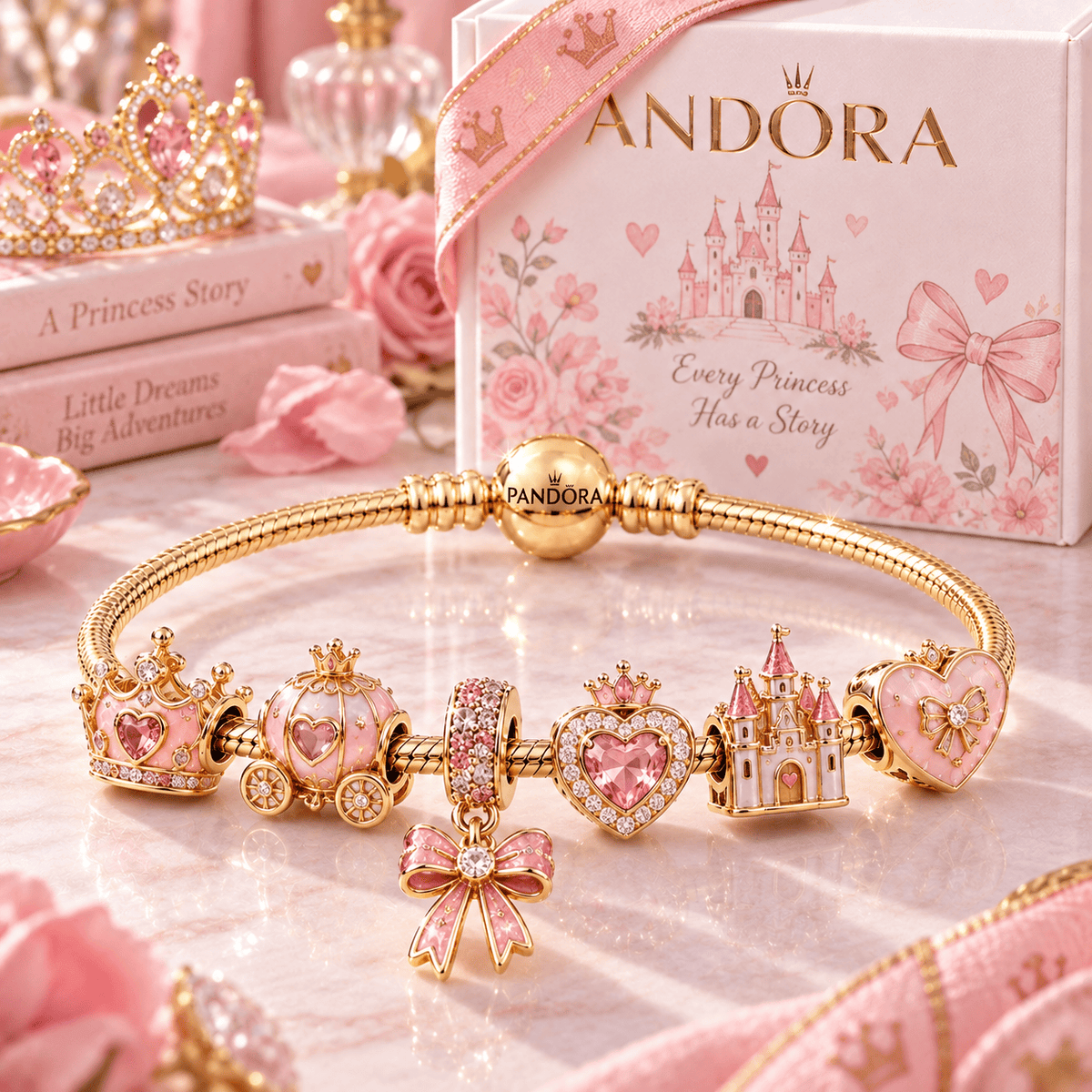 PPR Gold Charm Bracelet Set PTT