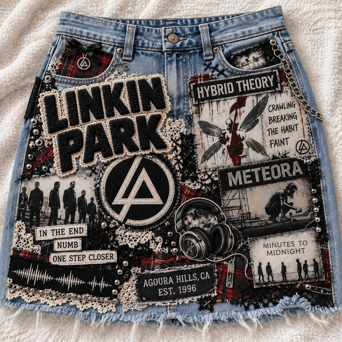 LKP Embellished Denim Skirt DNBN