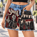 GOST Embellished Denim Skirt DNBN