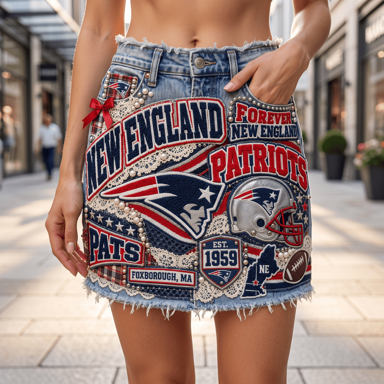NEP Embellished Denim Skirt NTKO