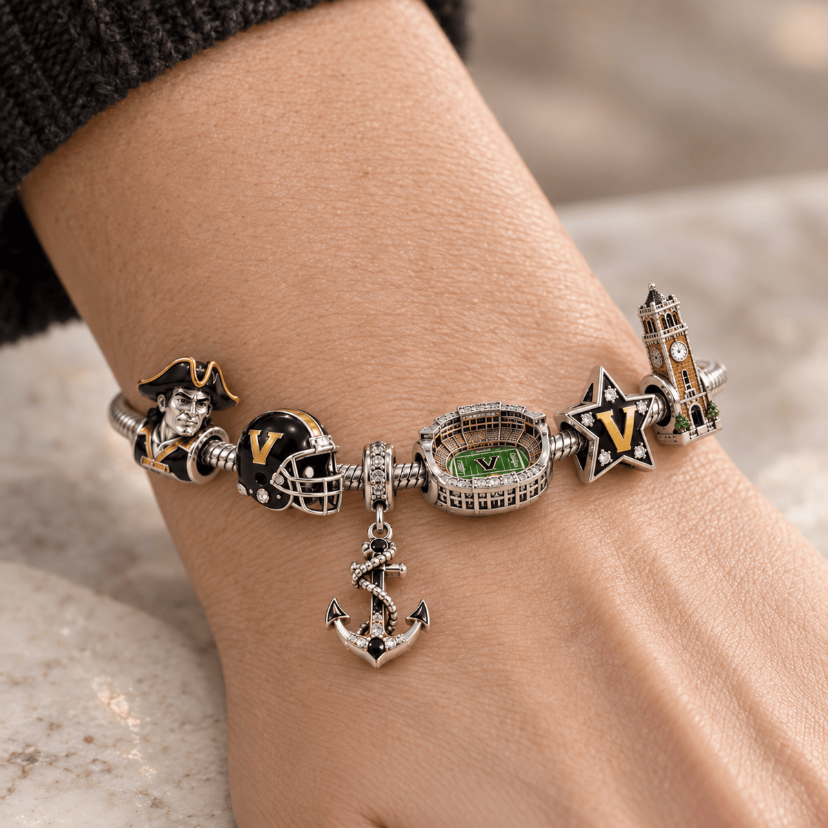 VDBC Silver Charm Bracelet Set PTKL