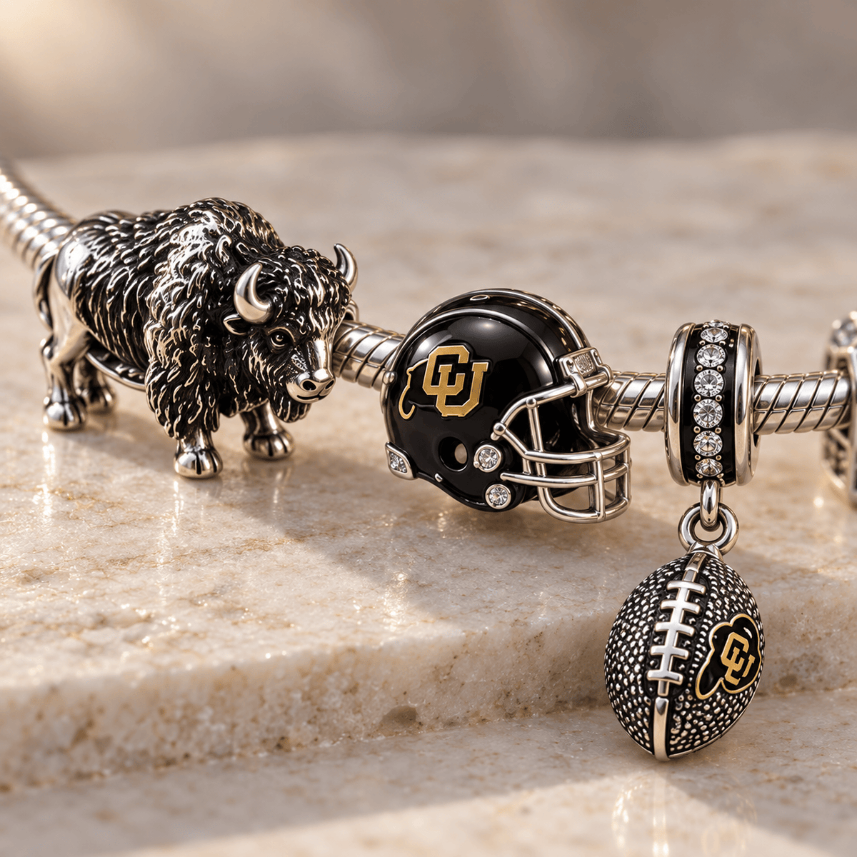 CLB Silver Charm Bracelet Set PTKL