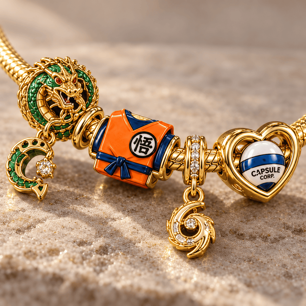DRGB Gold Charm Bracelet Set PTKL