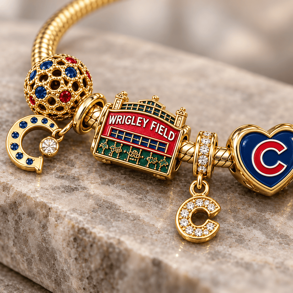 CCC Gold Charm Bracelet Set PTKL