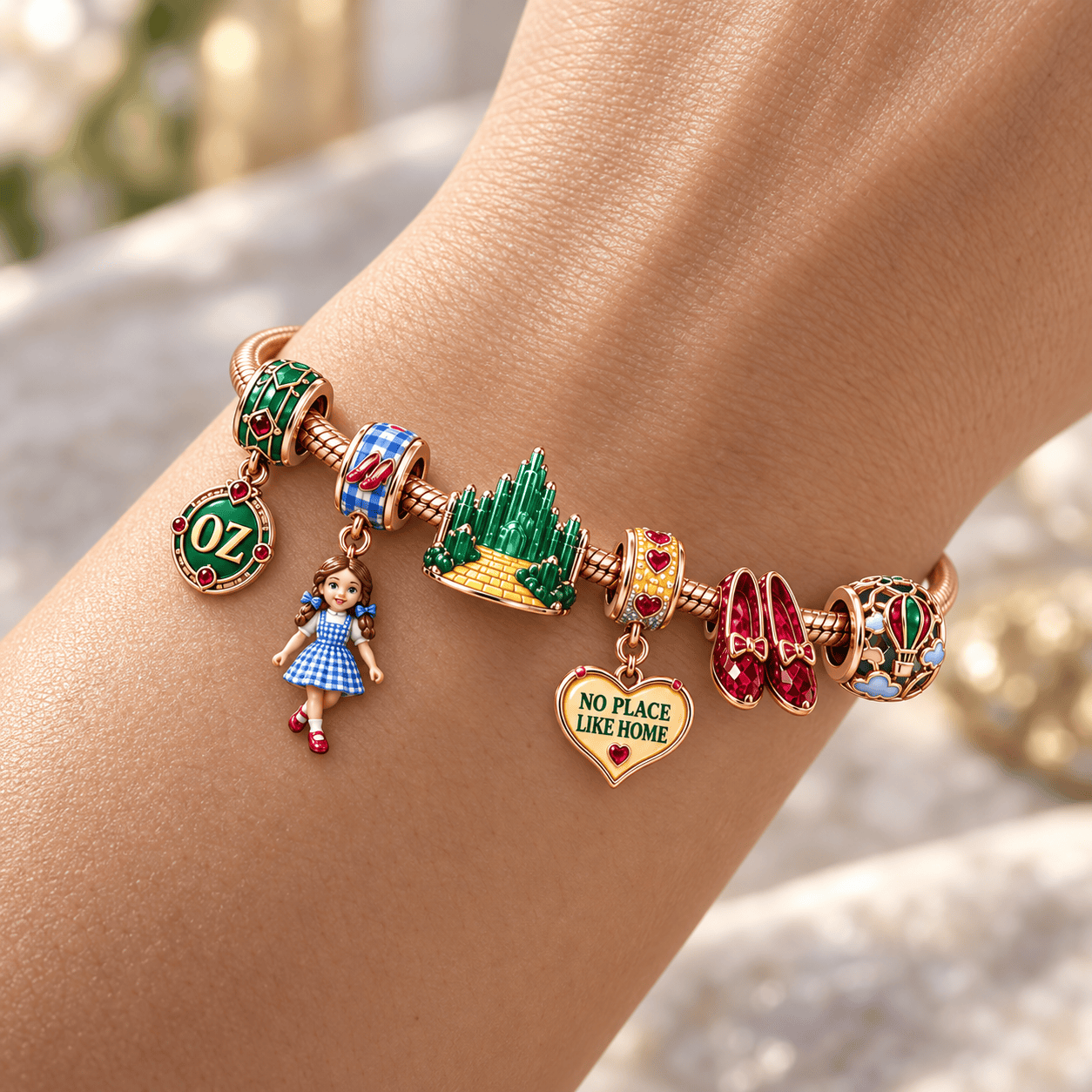 TWOZ Rose Gold Charm Bracelet Set HQH