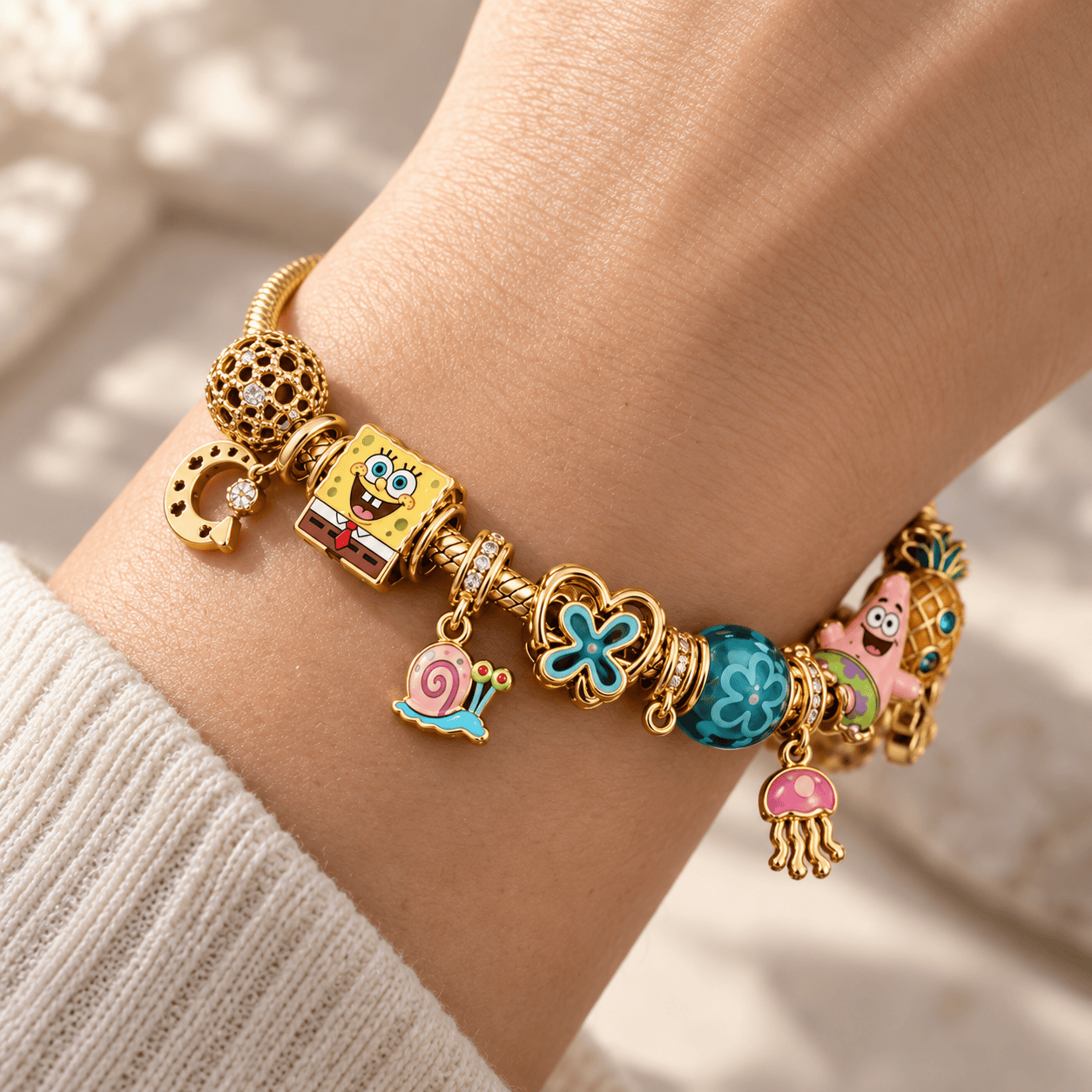 SBSP Gold Charm Bracelet Set PTKL