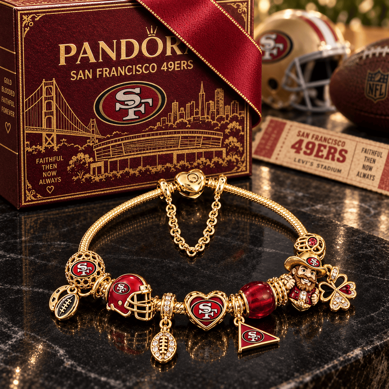 SF49 Gold Charm Bracelet Set PTKL