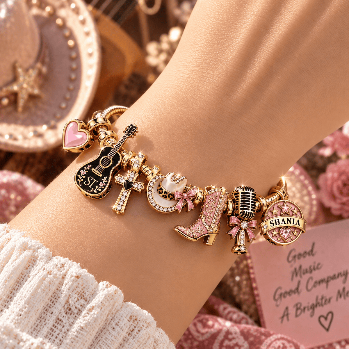 SNTW Gold Charm Bracelet Set TTN