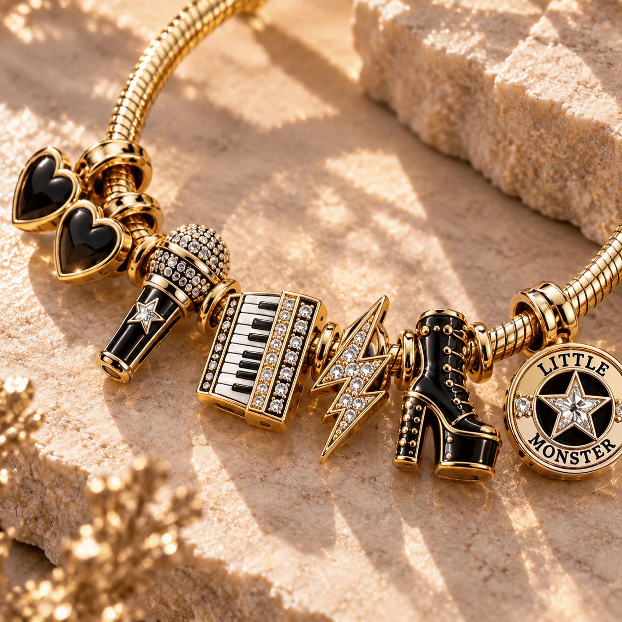 LDGG Gold Charm Bracelet Set TTN
