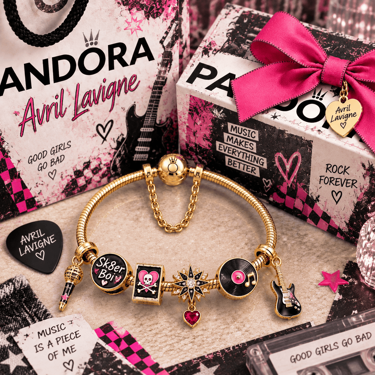 AVLV Gold Charm Bracelet Set PTT