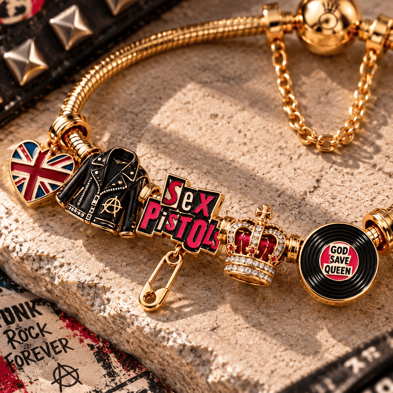 SPLS Gold Charm Bracelet Set PTT