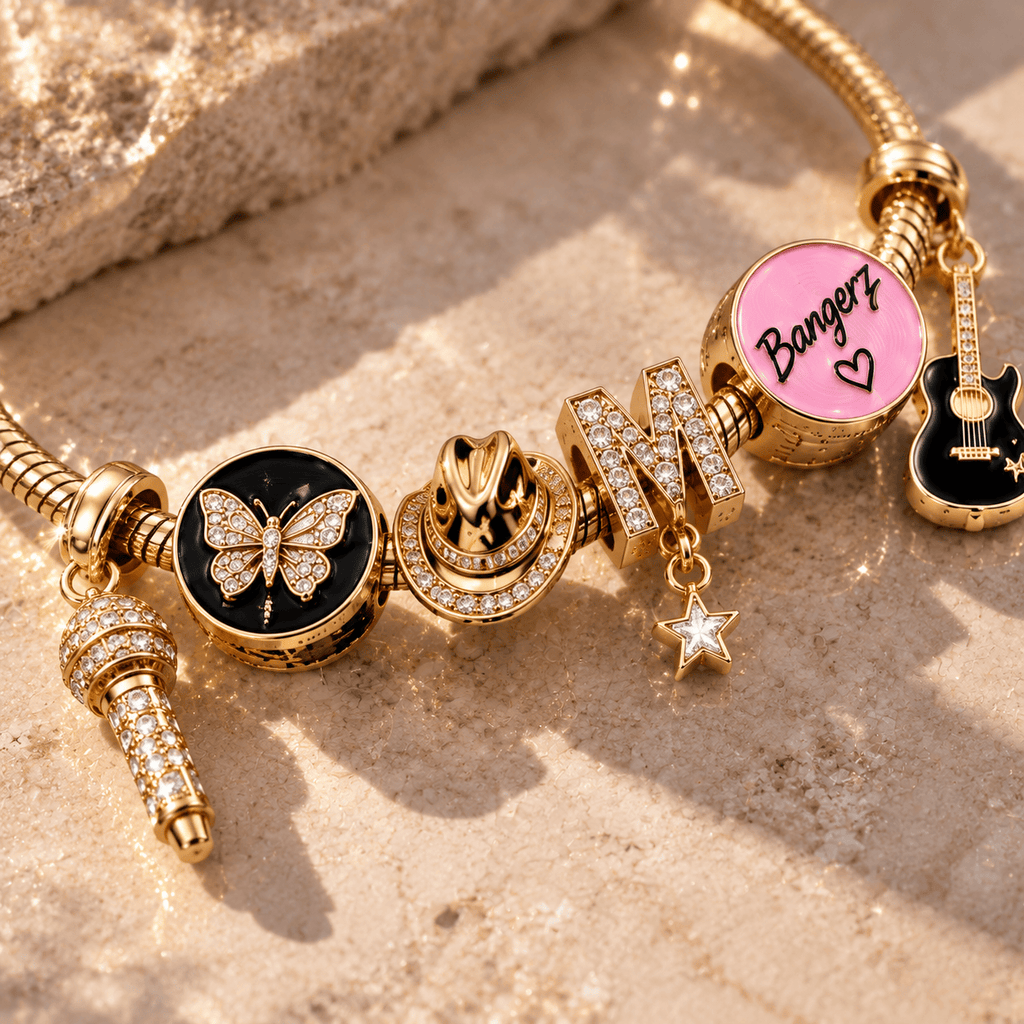 MLC Gold Charm Bracelet Set PTT