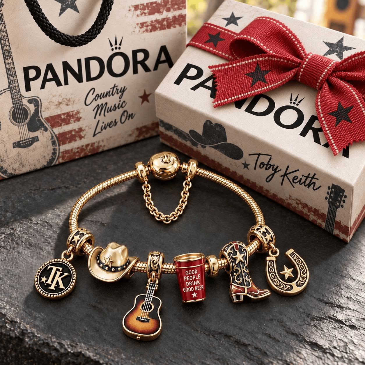 TBKH Gold Charm Bracelet Set TTN
