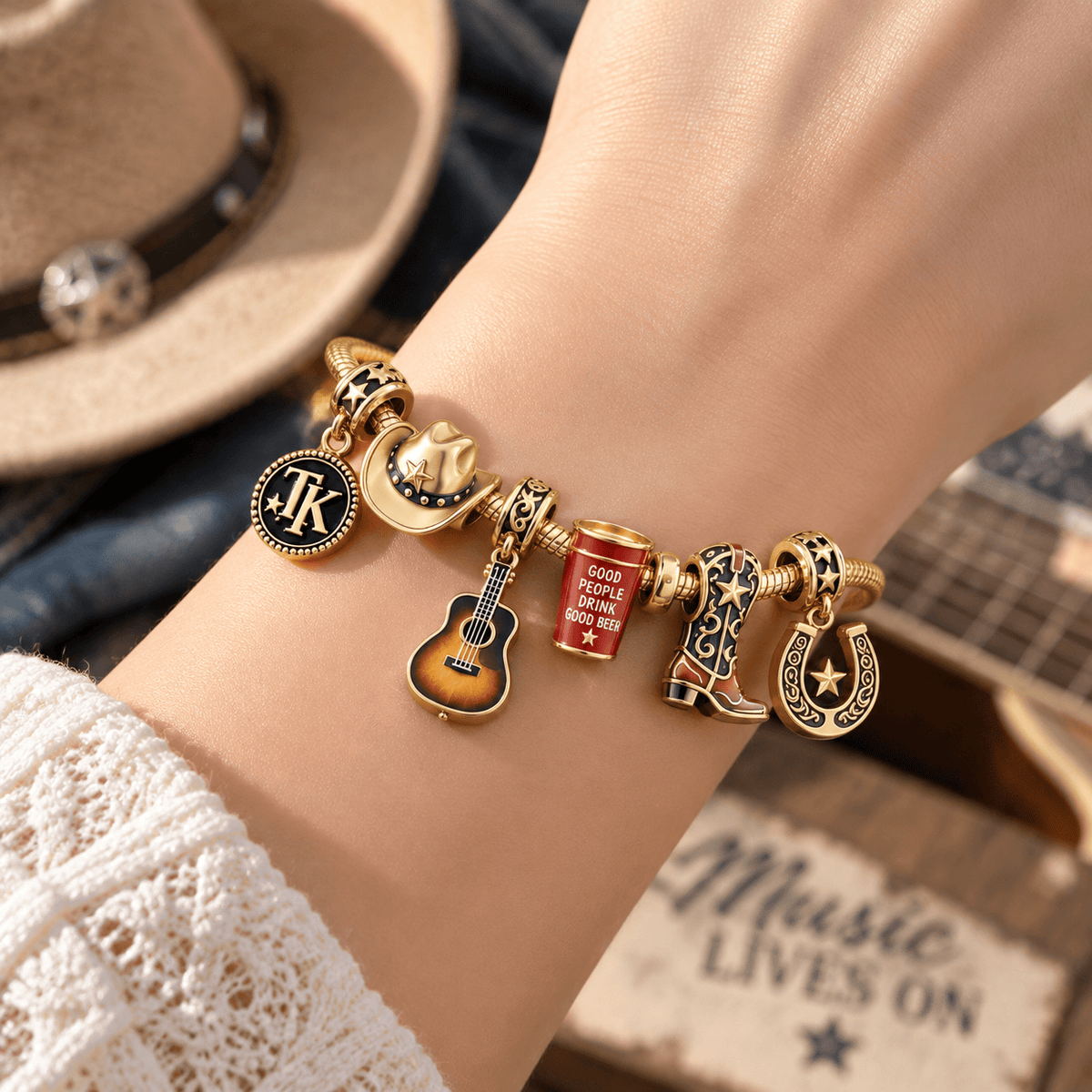 TBKH Gold Charm Bracelet Set TTN