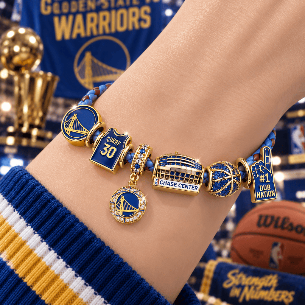 GSW Braided Leather Charm Bracelet Set VTH