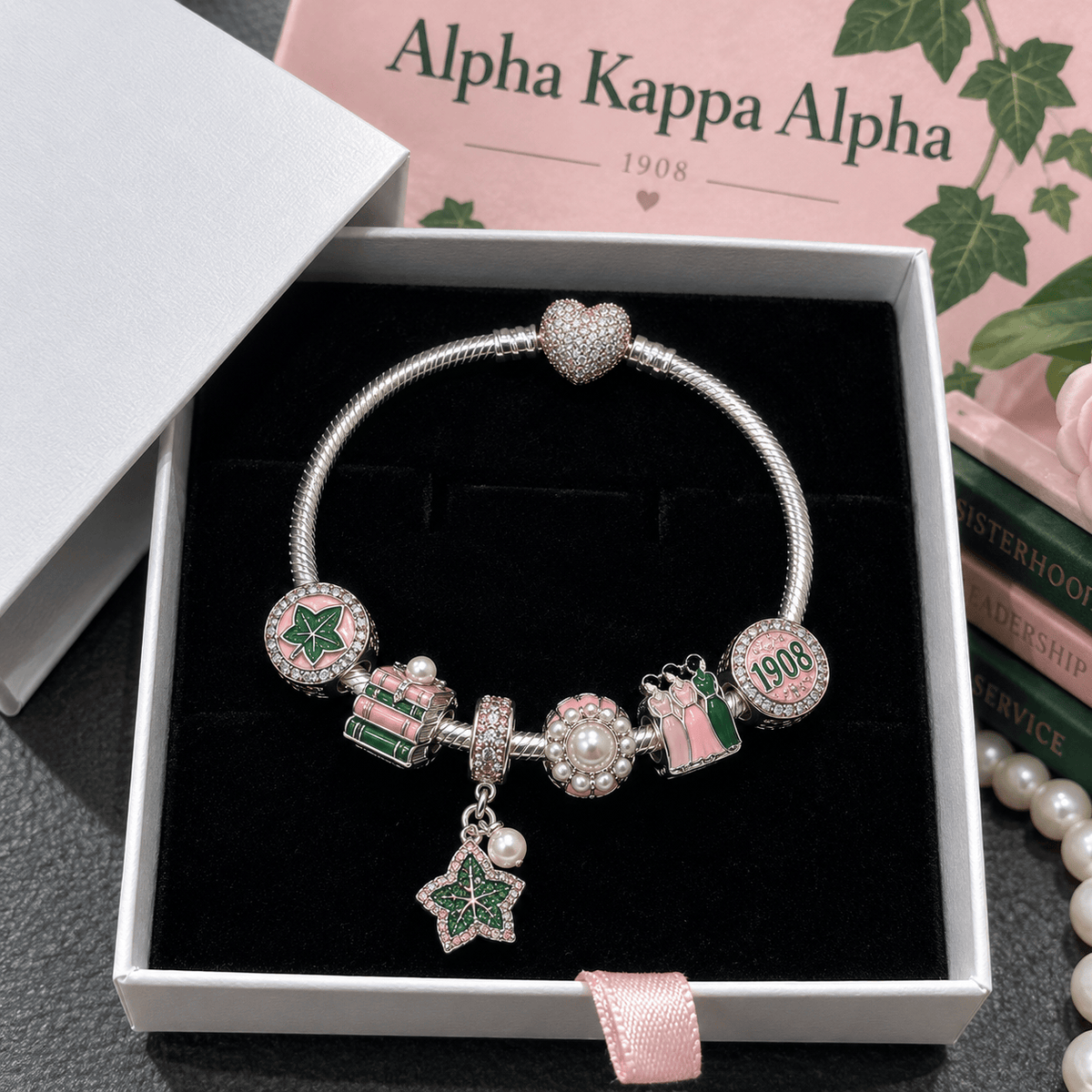 AKA Silver Charm Bracelet Set VTH