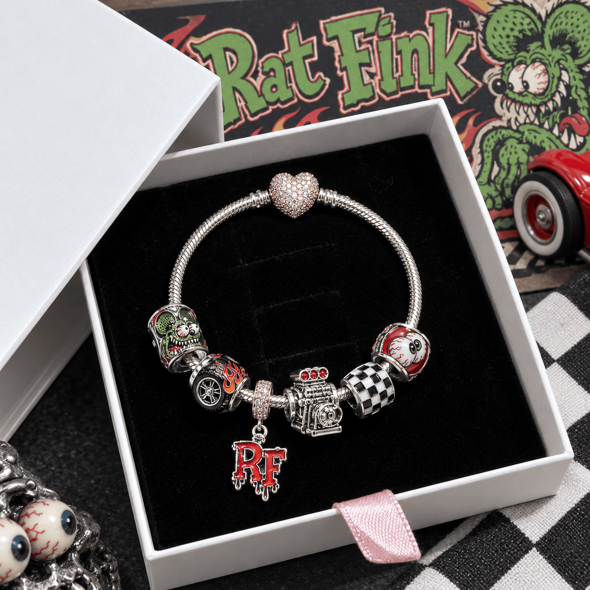 RFK Silver Charm Bracelet Set VTH