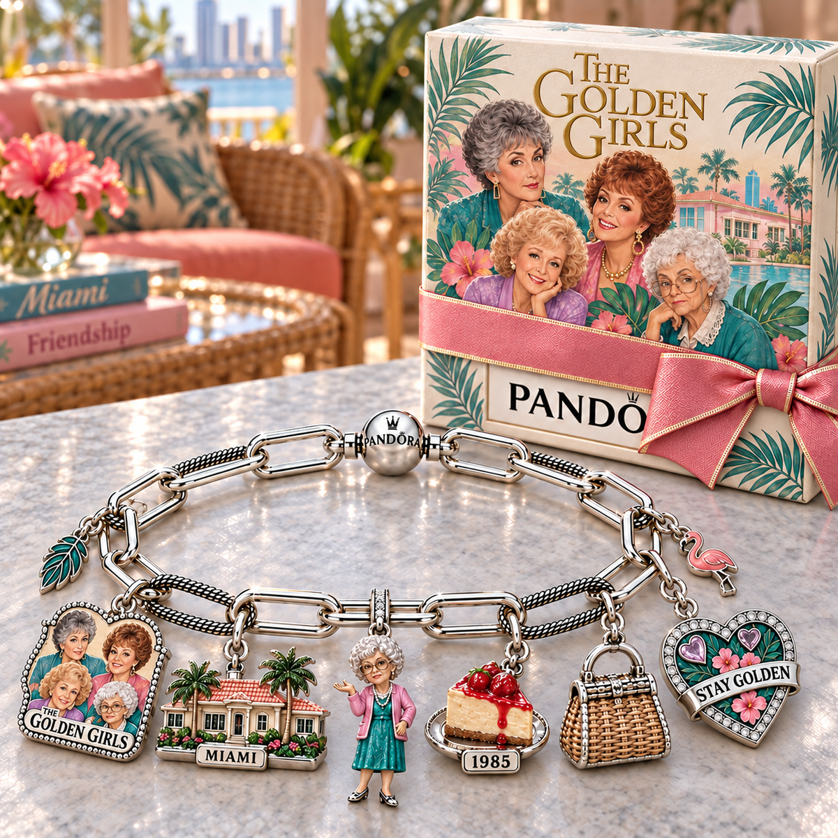 TGG Silver Charm Bracelet Set NTVA