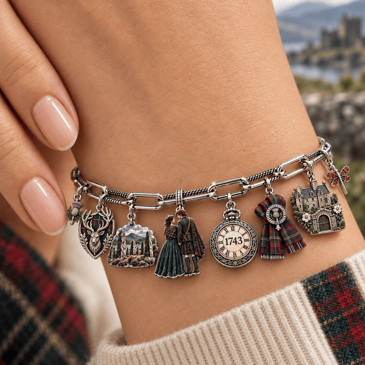 OLD Silver Charm Bracelet Set NTVA