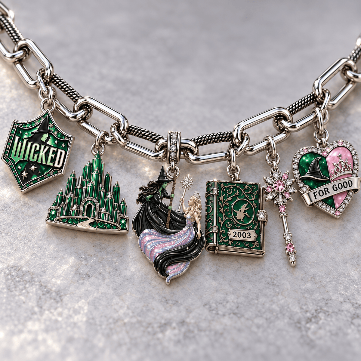WCKD Silver Charm Bracelet Set NTVA