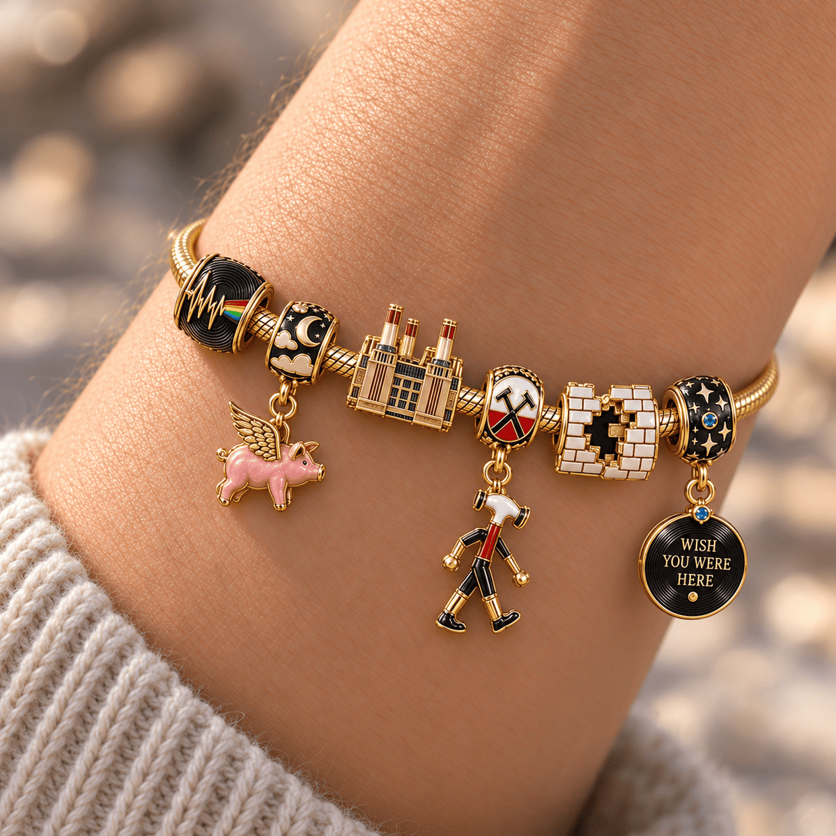 PFD Gold Charm Bracelet Set HQH