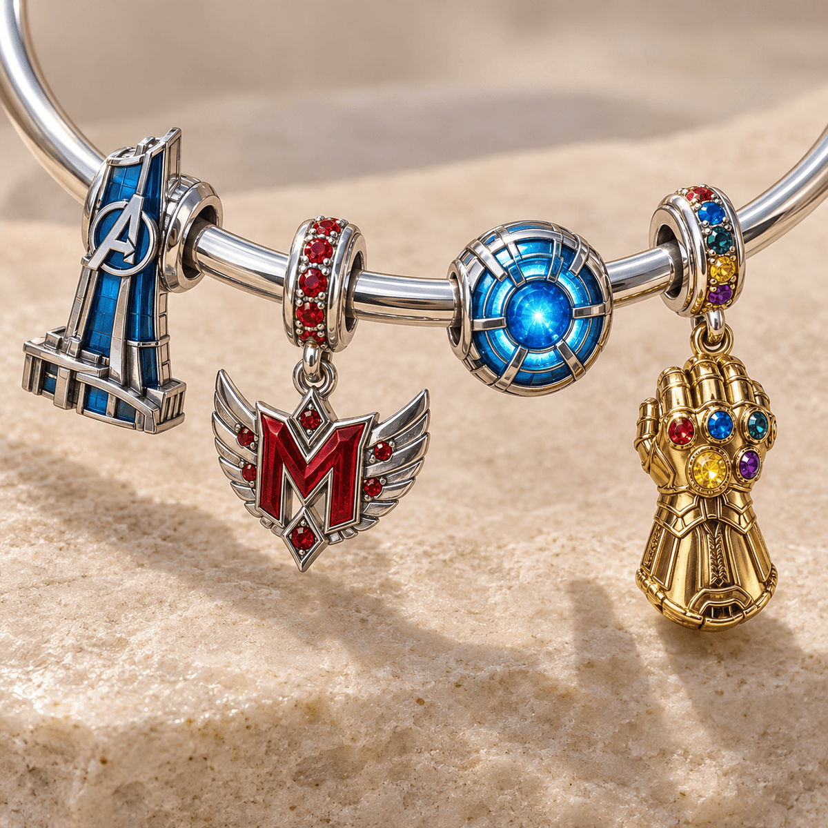 MVL Silver Charm Bracelet Set TMH