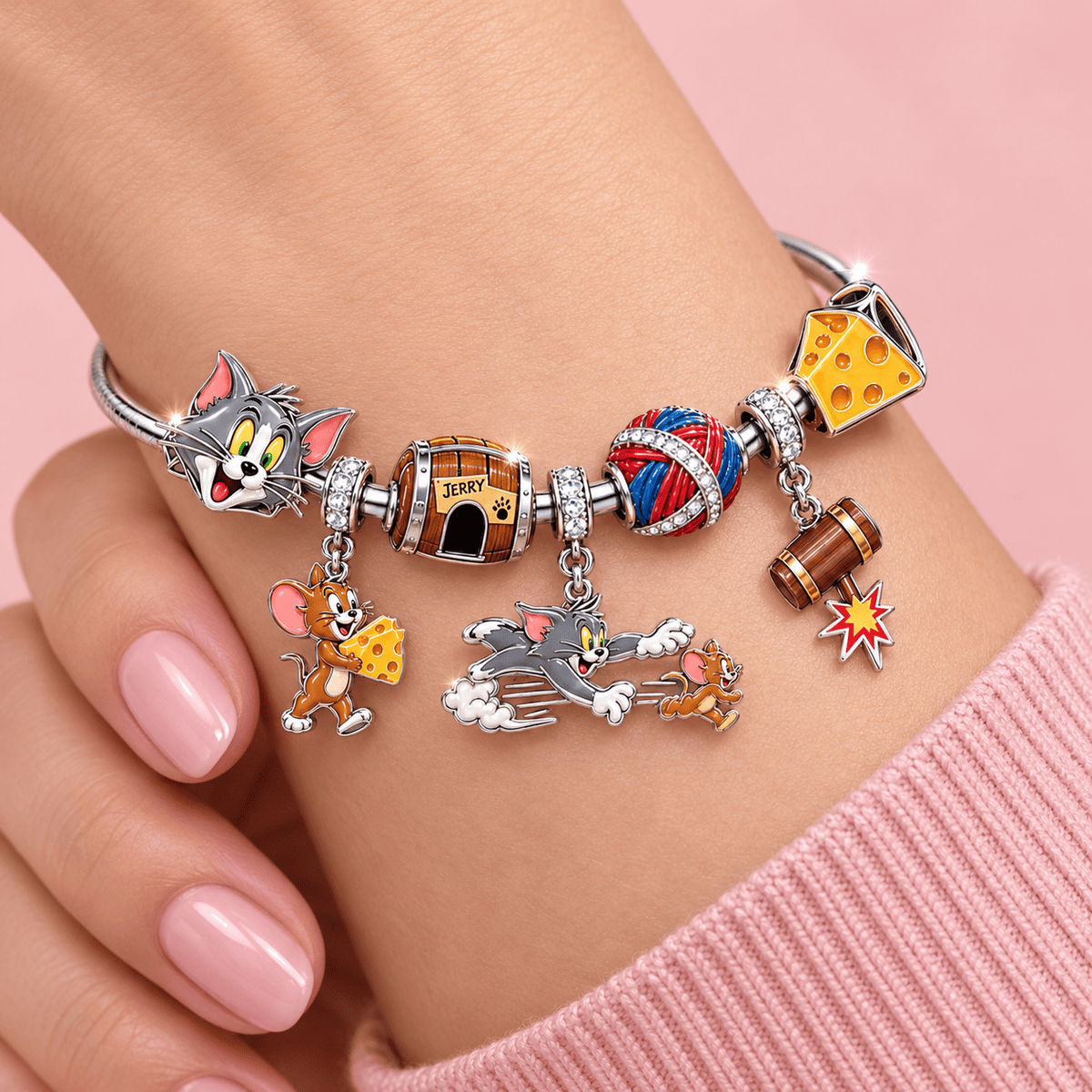 TAJ Silver Charm Bracelet Set TMH