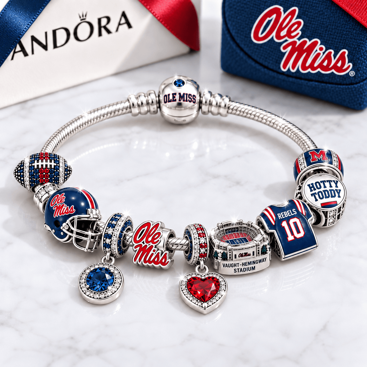 OMR Silver Charm Bracelet Set BMD