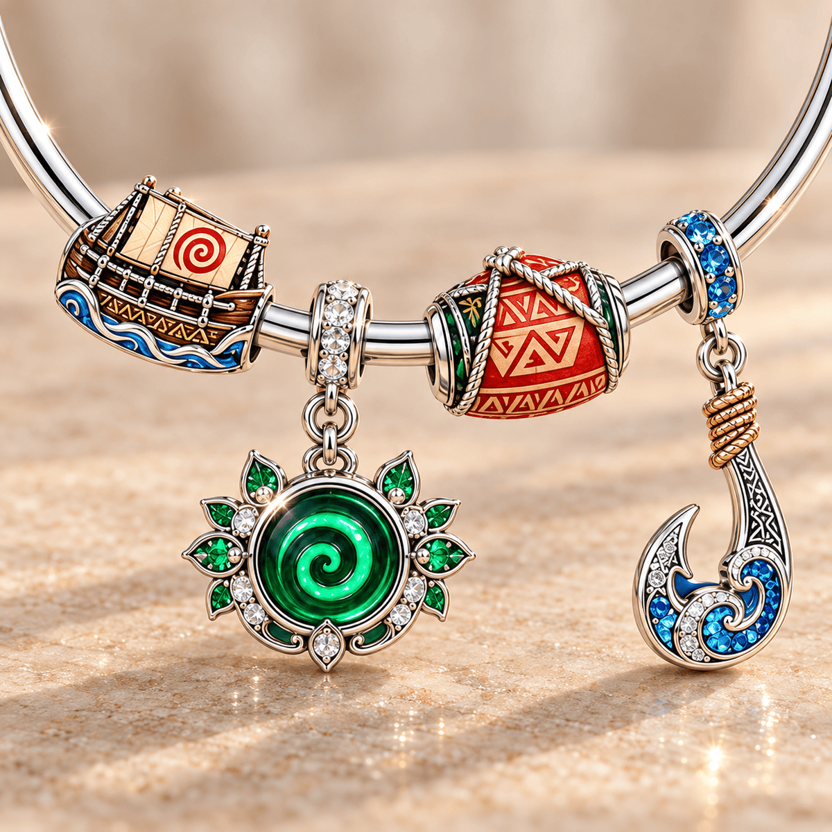 MONA Silver Charm Bracelet Set TMH