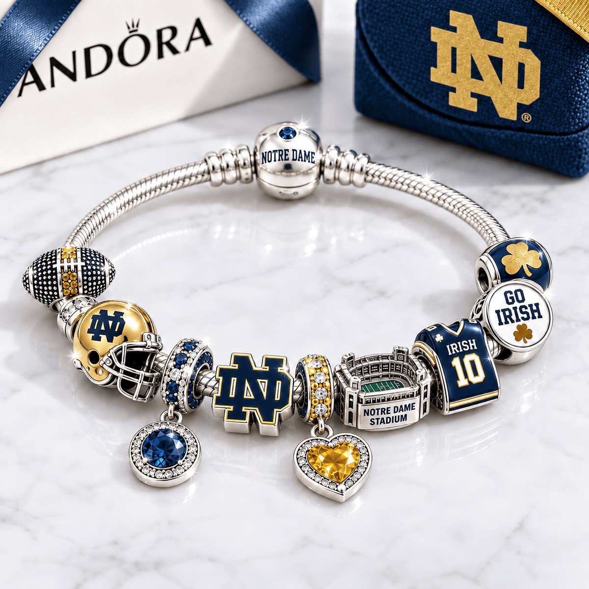 NDFI Silver Charm Bracelet Set BMD
