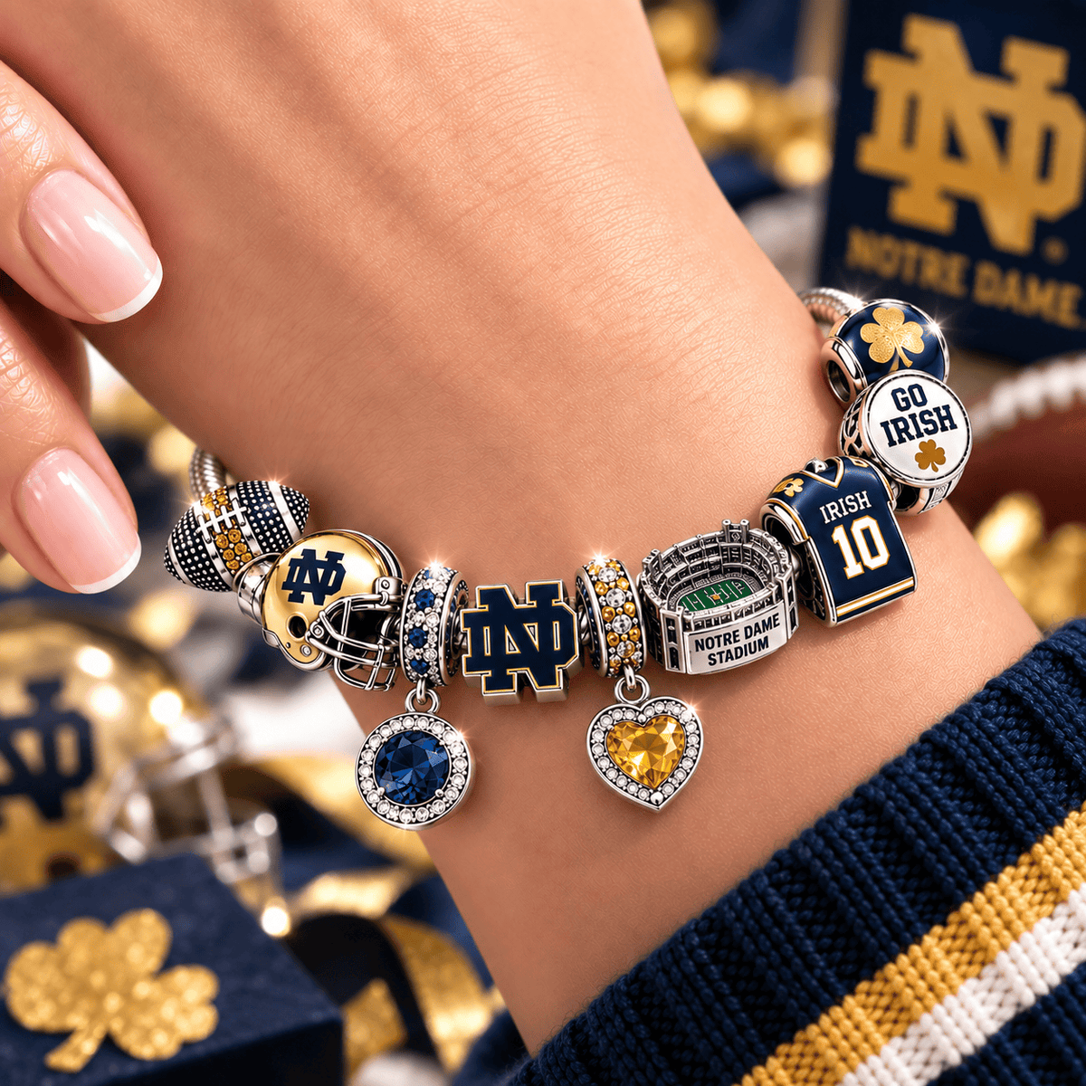 NDFI Silver Charm Bracelet Set BMD