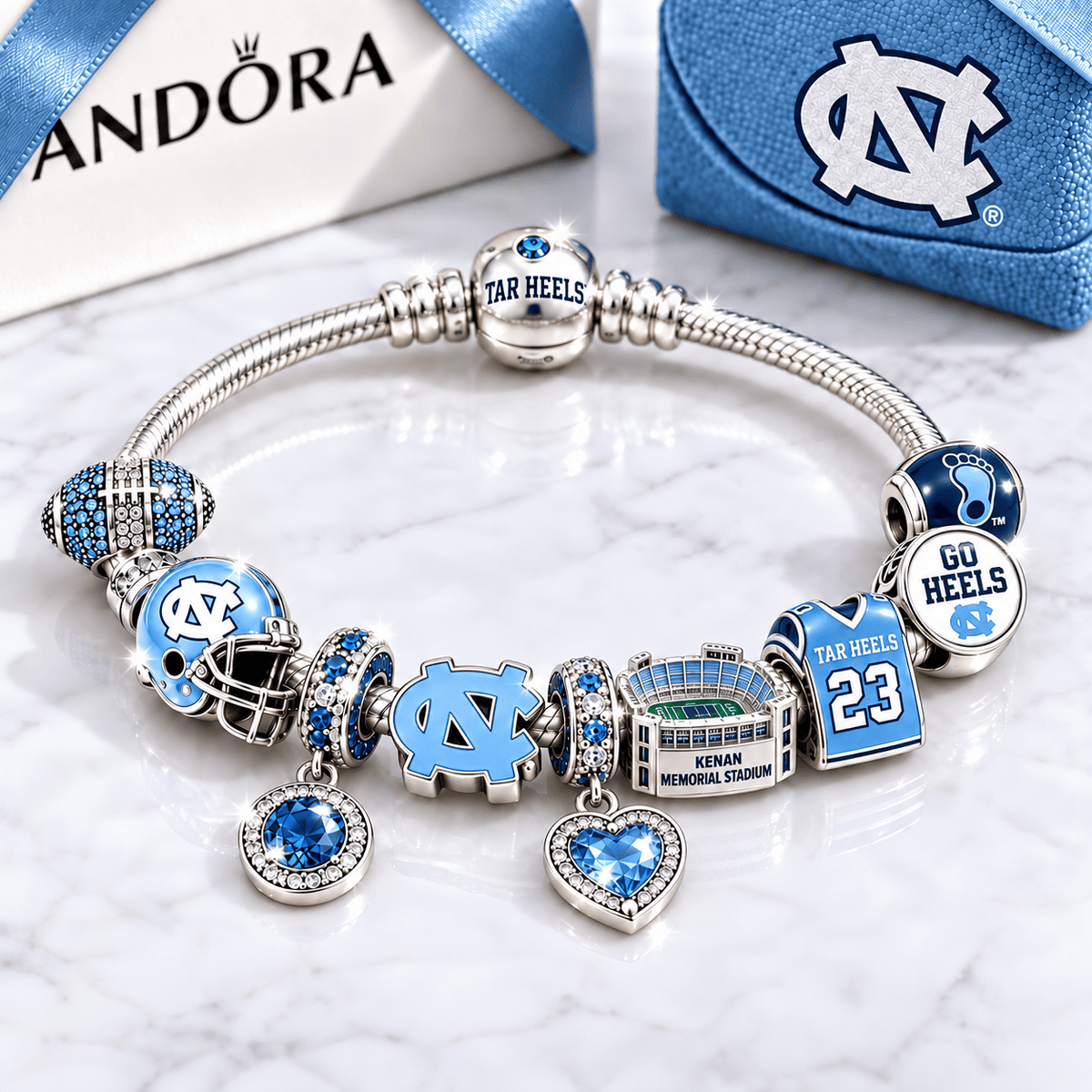 UNC Silver Charm Bracelet Set BMD