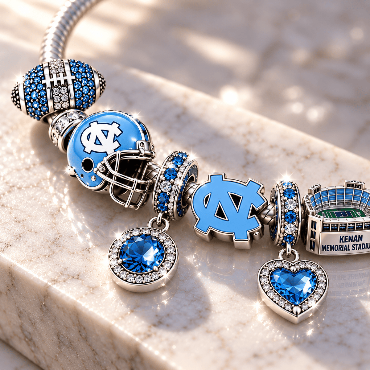 UNC Silver Charm Bracelet Set BMD