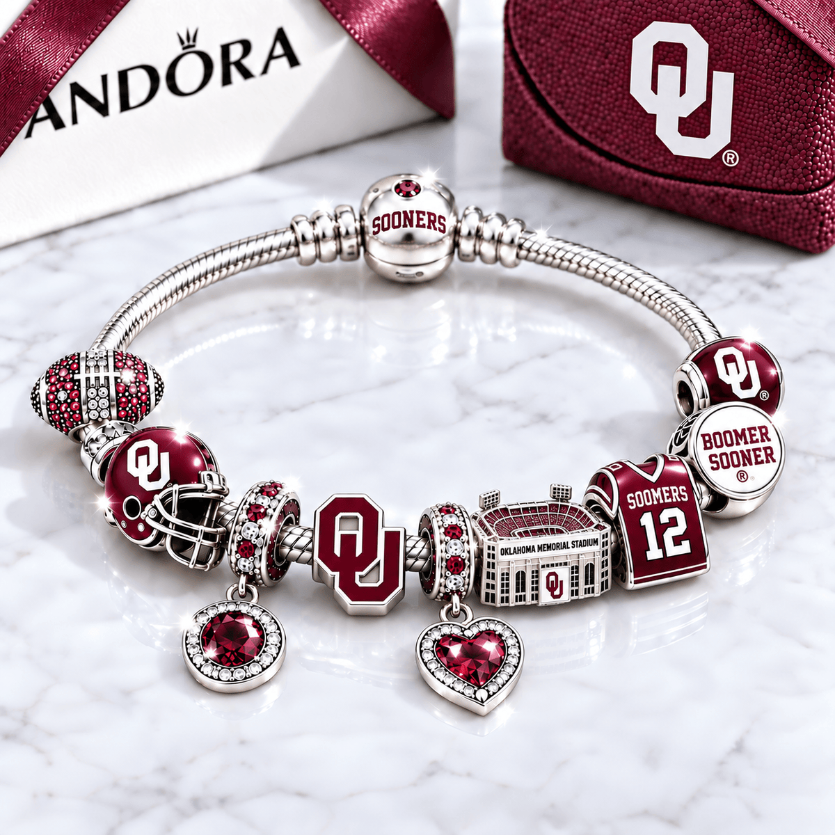 OSN Silver Charm Bracelet Set BMD