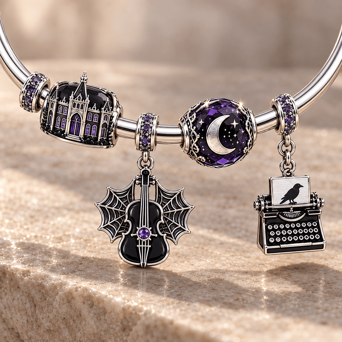 WND Silver Charm Bracelet Set TMH