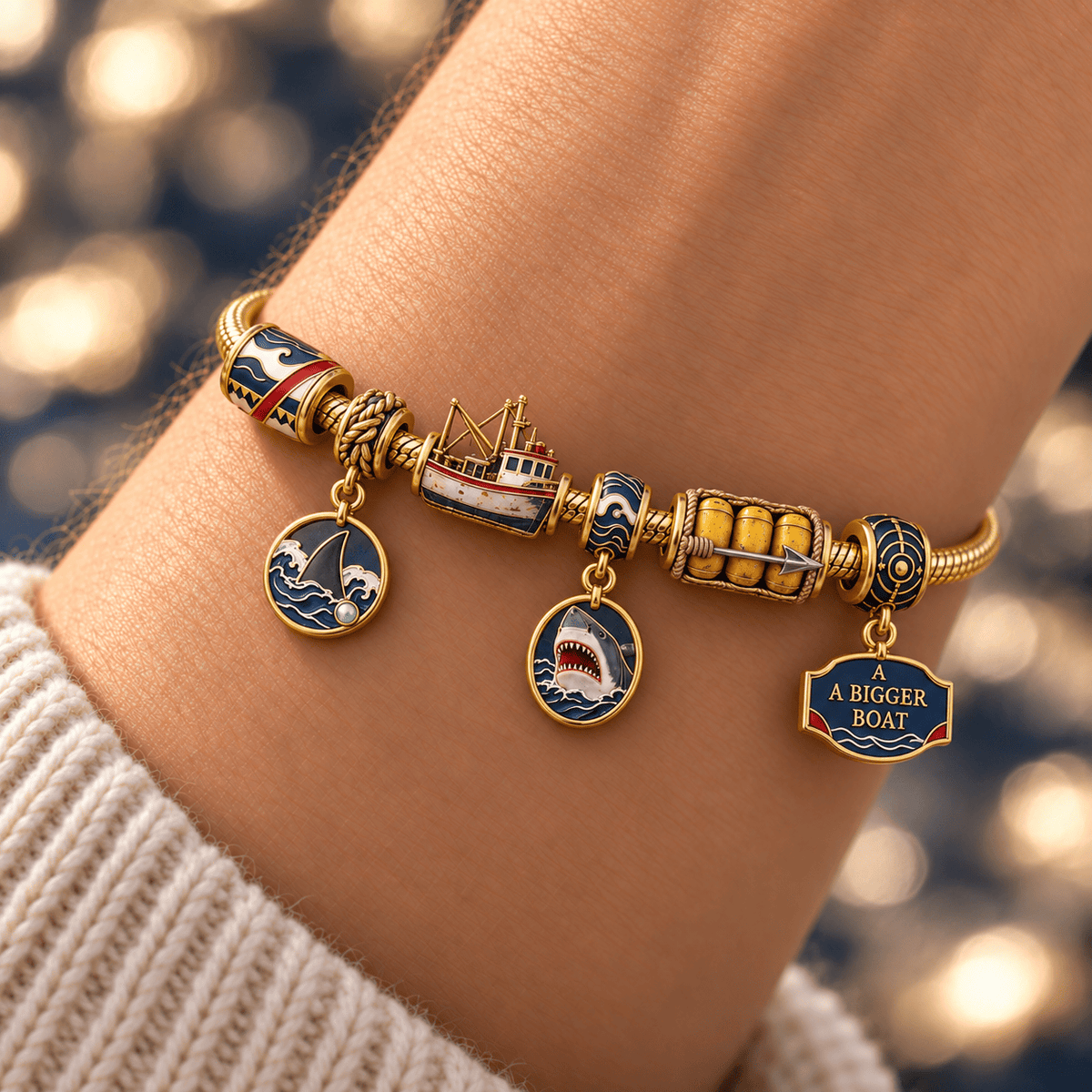 JAWS Gold Charm Bracelet Set HQH